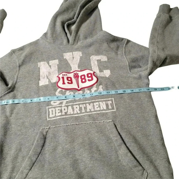 Place Est 1989 fleece sweater Sweatshirt boy Sz L/G (10/12) Hoodie pockets front - Picture 6 of 8
